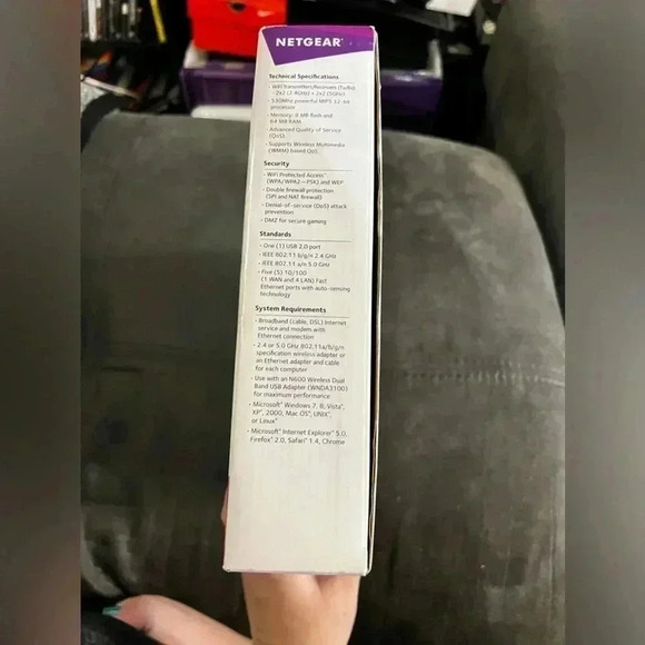 Netgear N600 Dual Band Wi-Fi Router Kit WNDR3400 W Box No Ethernet Cable Or Book - Picture 4 of 5